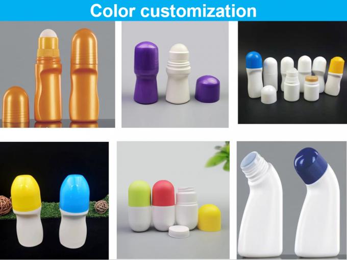 30ml 50ml 60ml 100ml Refillable Empty Round Roller Ball Bottle PE Plastic Roll on Deodorant Bottle Perfume Roll on Bottle