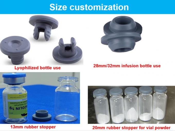 Wholesale Cheap 13mm 20mm 28mm 32mm Grey Red Blue Infusion Rubber Stopper for Medical Glass Infusion Bottles