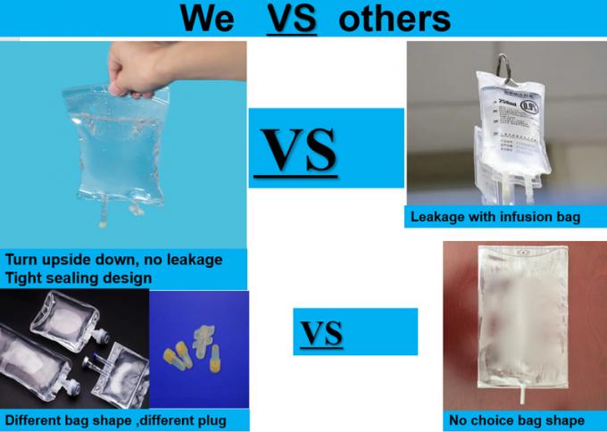500ml IV Solution Medical Fluid Bag Double Tube Infusion Bag Non Dehp Empty IV Bag Single Port Double Ports