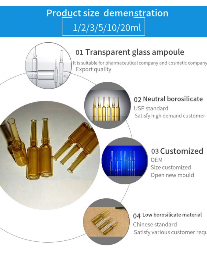 Wholesale Cheap 1ml 2ml 3ml 5ml 10ml Injection Vial Clear Ampoule Bottle Empty Ampoules Glass Bottles