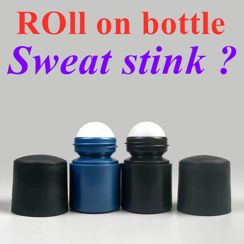 50 ml Bouteille en plastique HDPE noir vide en rouleau en plastique en rouleau sur déodorant Antiperspirant avec couvercle noir
