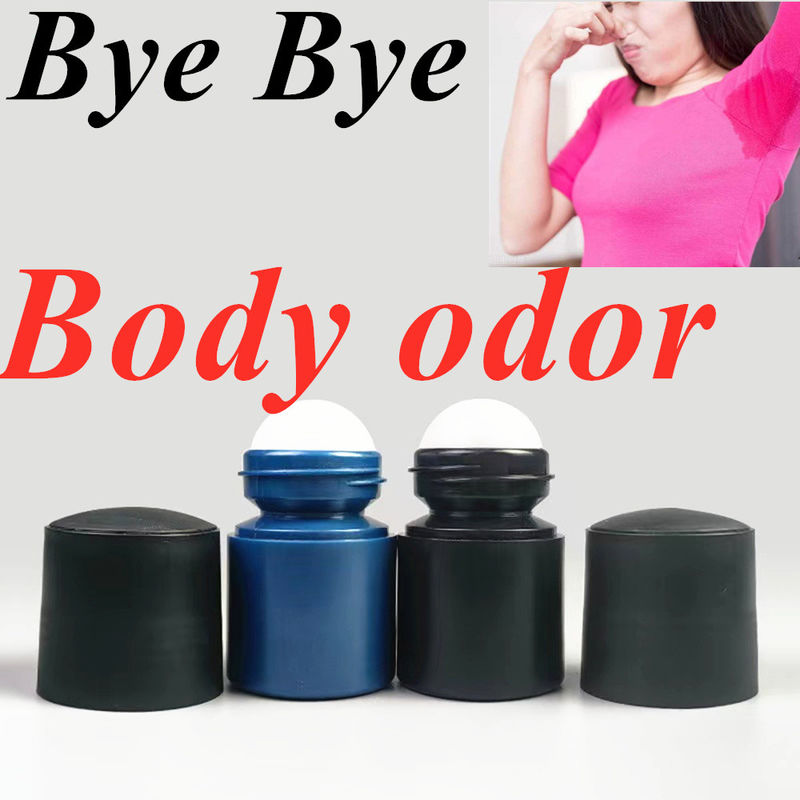 50 ml Bouteille en plastique HDPE noir vide en rouleau en plastique en rouleau sur déodorant Antiperspirant avec couvercle noir