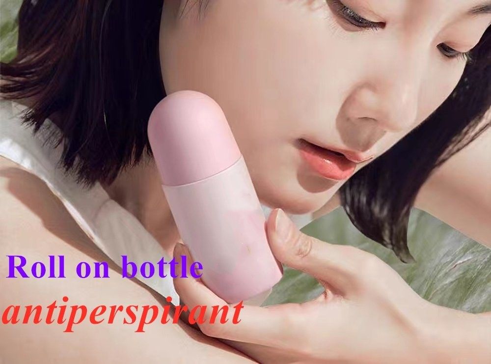 50 ml Bouteille en plastique HDPE noir vide en rouleau en plastique en rouleau sur déodorant Antiperspirant avec couvercle noir