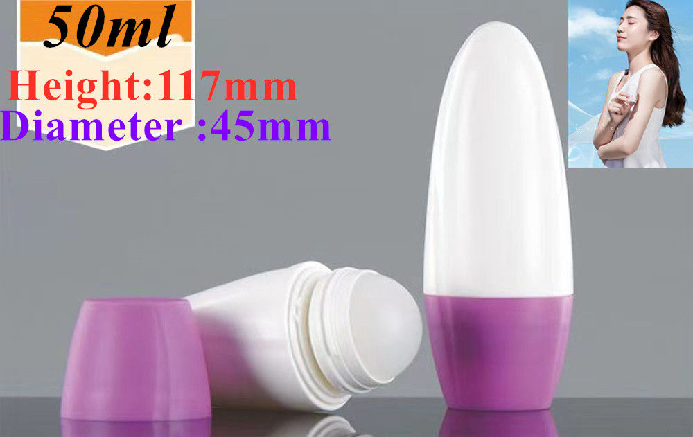 HDPE 30 ml 50 ml 60 ml rouleau en plastique sur bouteille cylindrique en rouleau rond Bouteille de déodorant