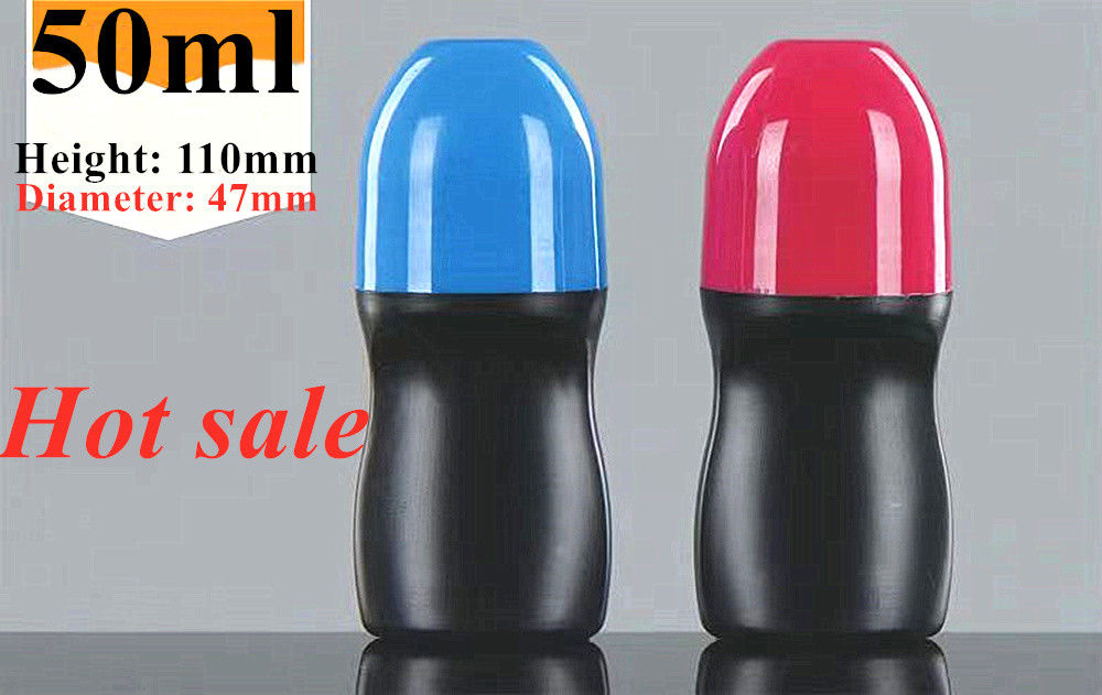 HDPE 30 ml 50 ml 60 ml rouleau en plastique sur bouteille cylindrique en rouleau rond Bouteille de déodorant