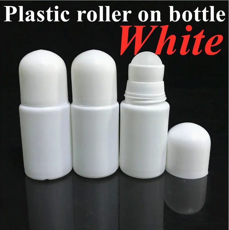 30 ml 50 ml 60 ml HDPE plastique blanc plastique déodorant huile essentielle rouleau sur bouteille avec boule de rouleau