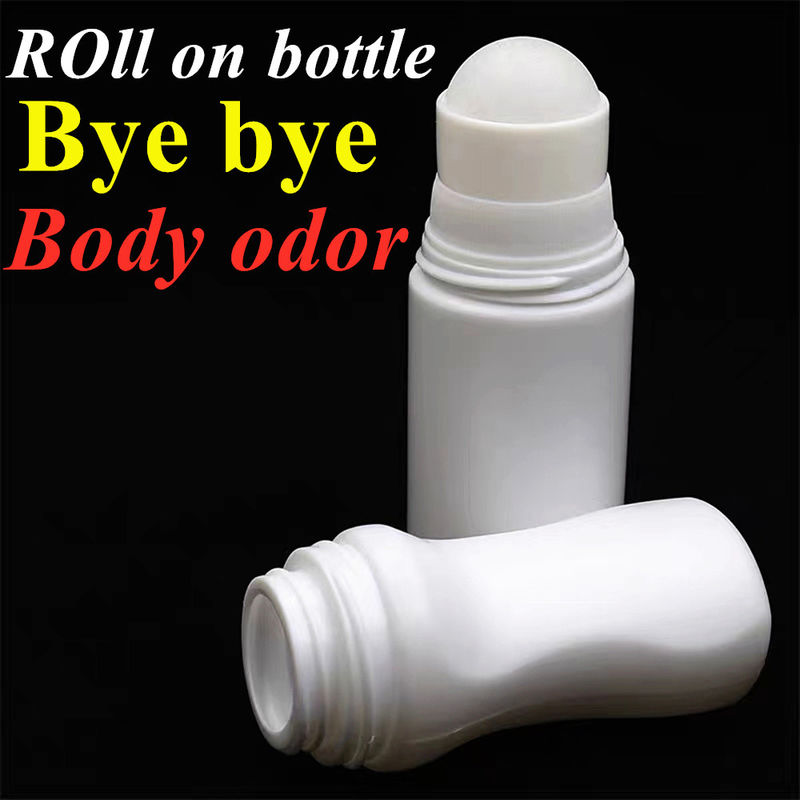 30 ml 50 ml 60 ml HDPE plastique blanc plastique déodorant huile essentielle rouleau sur bouteille avec boule de rouleau