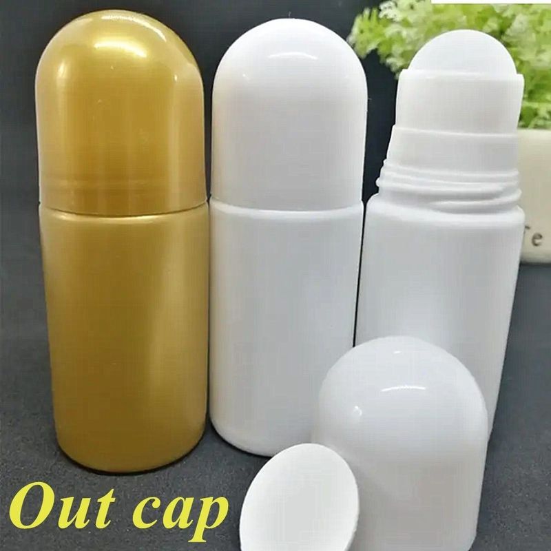30 ml 50 ml 60 ml HDPE plastique blanc plastique déodorant huile essentielle rouleau sur bouteille avec boule de rouleau