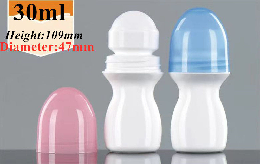30 ml 50 ml 60 ml Huile essentielle vide rechargeable Parfum en rouleau sur bouteille Roller en plastique sur bouteille avec boule en plastique