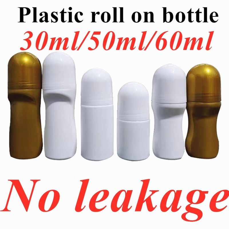 30 ml 50 ml 60 ml Huile essentielle vide rechargeable Parfum en rouleau sur bouteille Roller en plastique sur bouteille avec boule en plastique