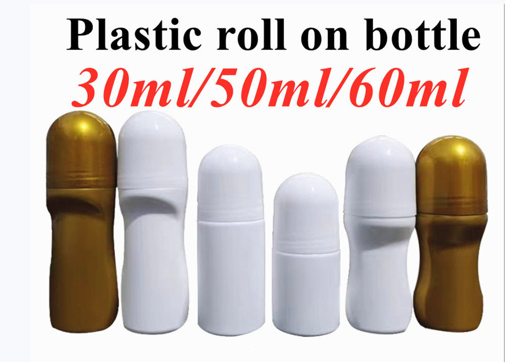 30 ml 50 ml 60 ml Huile essentielle vide rechargeable Parfum en rouleau sur bouteille Roller en plastique sur bouteille avec boule en plastique
