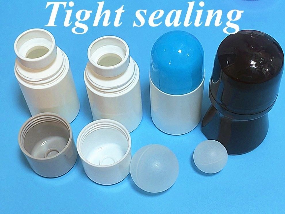 30 ml 50 ml 100 ml bouteille ronde vide en rouleau sur contenant d'emballage Bouteille en PE blanche Boule en rouleau en plastique Bouteille de déodorant en rouleau