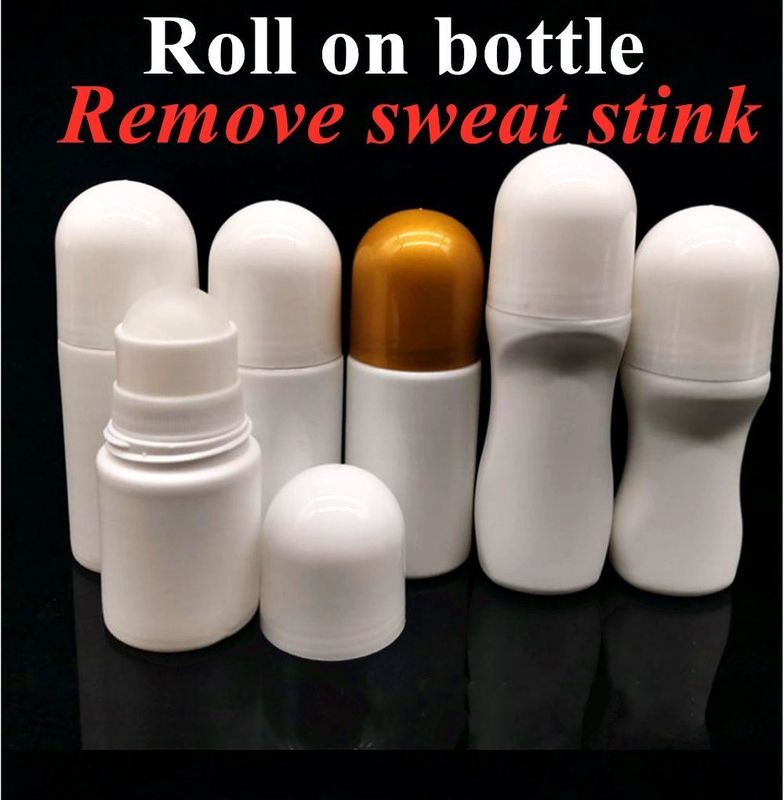 30 ml 50 ml 100 ml bouteille ronde vide en rouleau sur contenant d'emballage Bouteille en PE blanche Boule en rouleau en plastique Bouteille de déodorant en rouleau