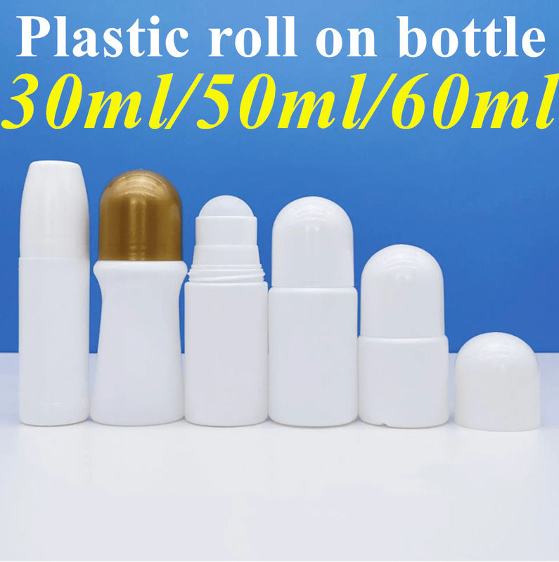 Bouteille à rouleaux vide en PE 50 ml Bouteille à corps parfumé Anti-transpirant Bouteille en plastique vide Bouteille de déodorant