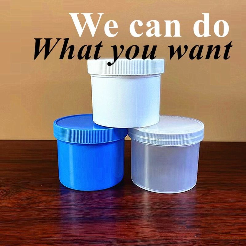 Bouche large 150g 250g 500g 1000g Blanc Noir Bleu Balsame à lèvres Récipient de gommage vide Ronde PP Ointement plastique pot cosmétique