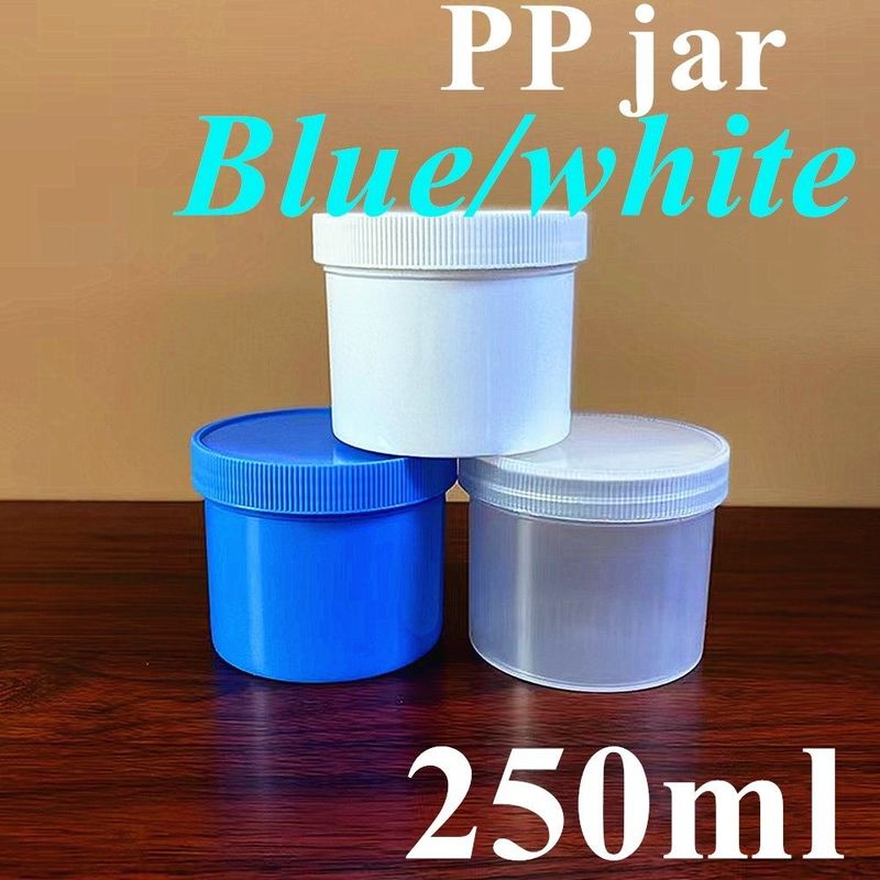 12 oz 16 oz 6 oz 8 oz 150 ml 250 g 500 g blanc clair noir rouge bleu rond large bouche PP plastique cosmétique ointment jar
