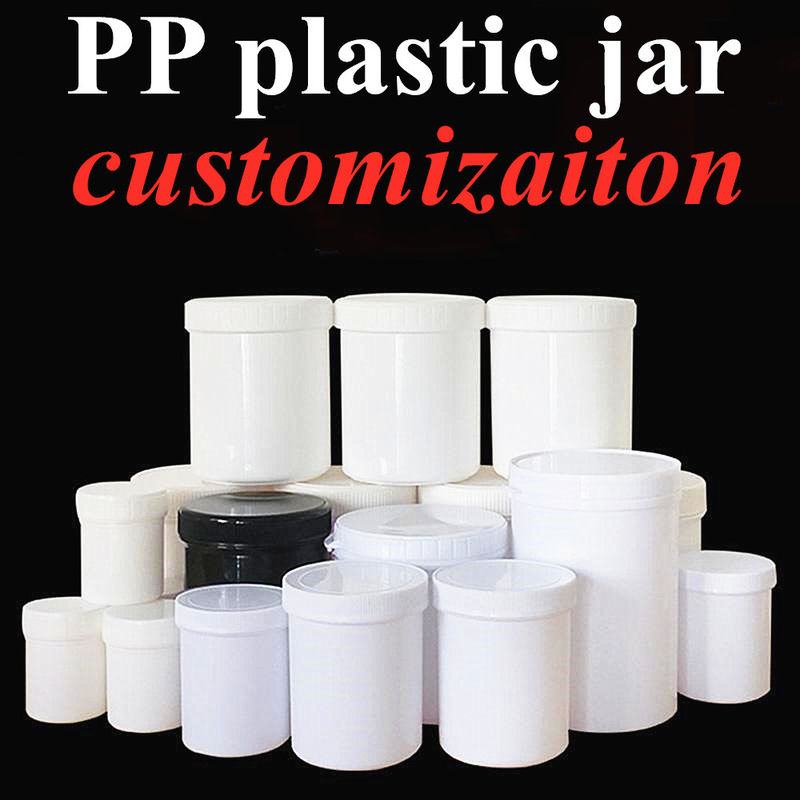 250 ml 8 oz 500 ml 950 ml 1000 ml PP Cosmétiques en plastique Clair Translucide Blanc Potté pommade en plastique Crème Jar avec bouchon à vis