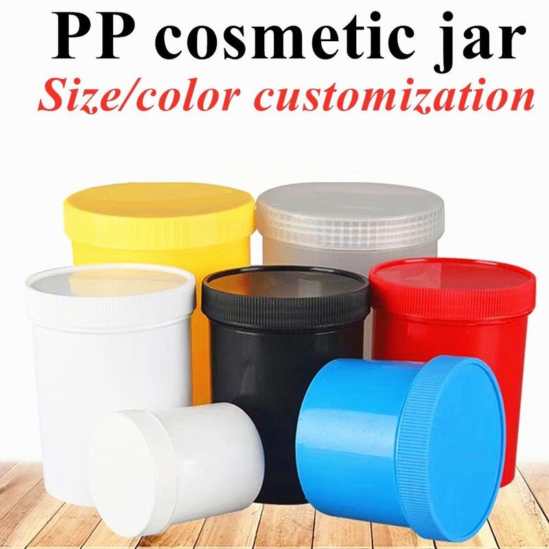 Puits de crème en plastique en PP contenant de la crème pour le visage vide 250g 500g Puits de cosmétique vide Puits de gommage des lèvres contenant de la crème pour cheveux en PP contenant de la cosmétique PP