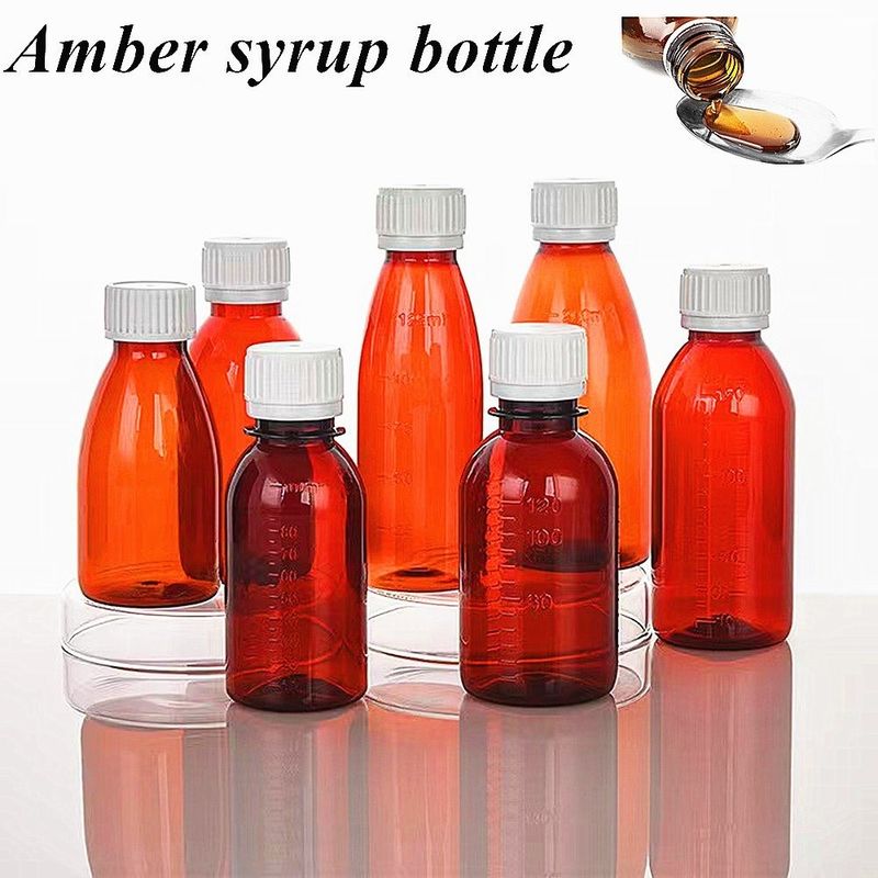 100 ml 120 ml 150 ml Médicament Bouteille en plastique Pour animaux de compagnie Sirop contre la toux Bouteille Sirop contre la toux en plastique Liquide Bouteille ronde avec bouchon à vis