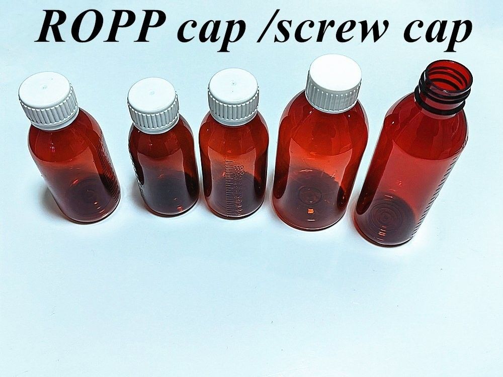 100 ml 120 ml 150 ml Ample Pet Red Container Sirop contre la toux Bouteille de médicament Liquide oral marron Bouteilles en plastique