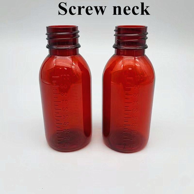 100 ml 120 ml 150 ml Ample Pet Red Container Sirop contre la toux Bouteille de médicament Liquide oral marron Bouteilles en plastique