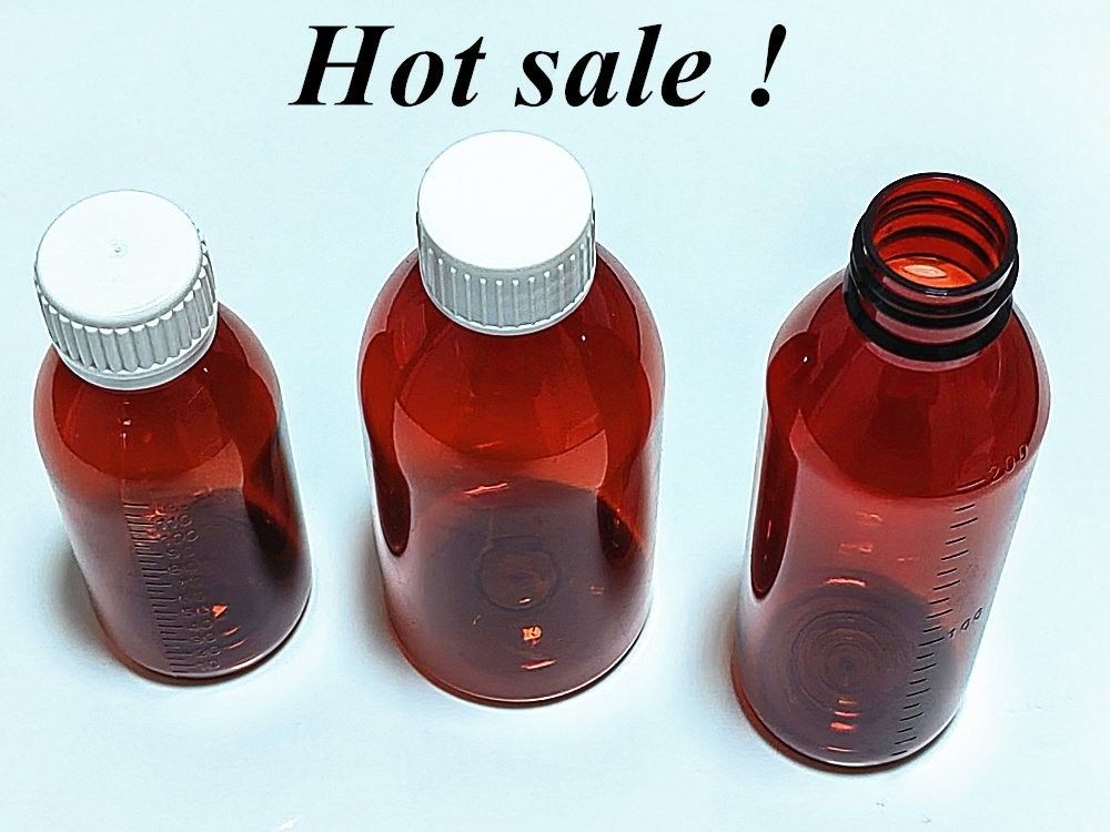 3 oz 4 oz 5 oz de sirop pour la toux pour animaux de compagnie Amber Bouteille de liquide ronde