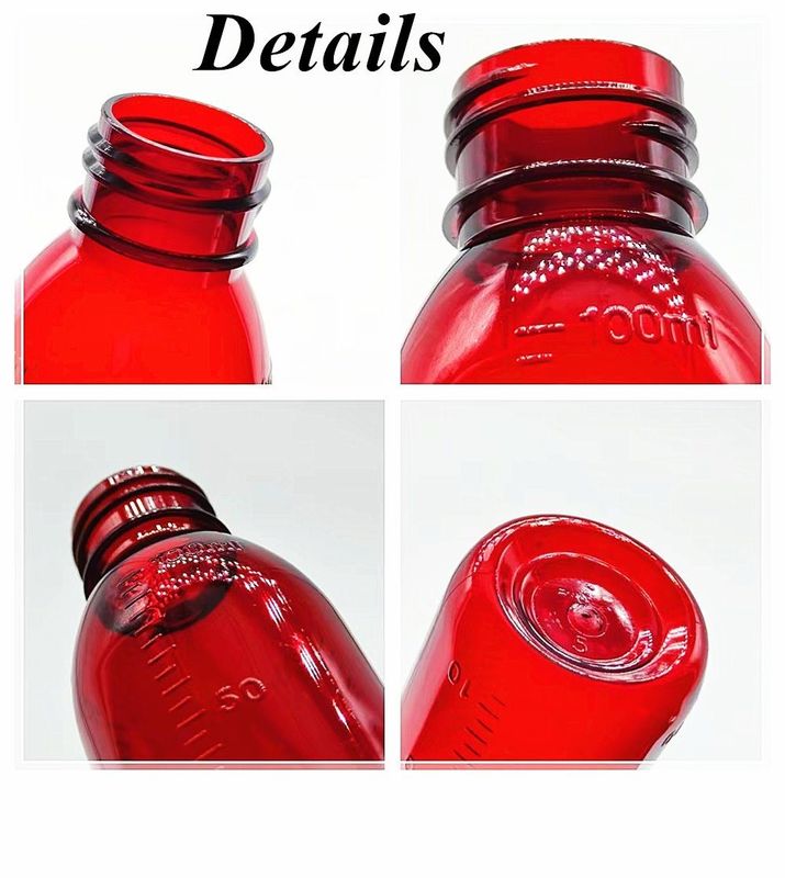 3 oz 4 oz 5 oz de sirop pour la toux pour animaux de compagnie Amber Bouteille de liquide ronde