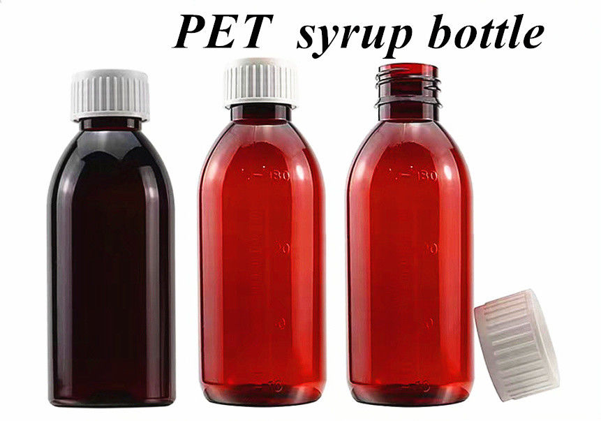 3 oz 4 oz 5 oz de sirop pour la toux pour animaux de compagnie Amber Bouteille de liquide ronde