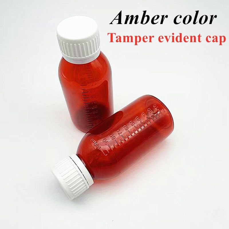3 oz 4 oz 5 oz Container pharmaceutique pour animaux de compagnie Ambre Ronde Médicament pharmaceutique Bottle de sirop liquide oral