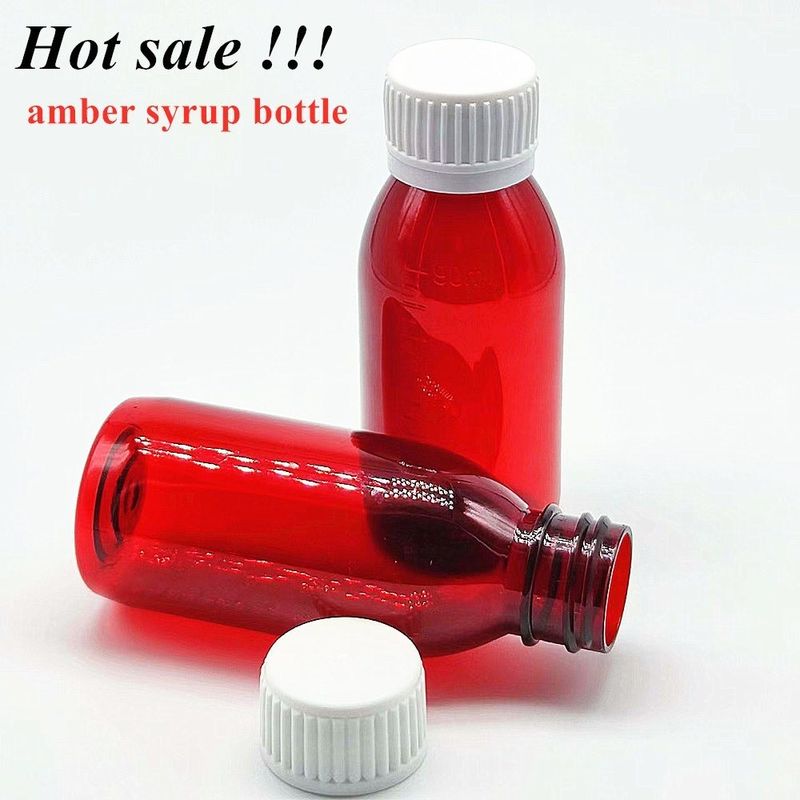100 ml 120 ml 150 ml Bouteille de sirop liquide buccal brun Bouteille de médicament pour animaux de compagnie Bouteille de sirop pour la toux en plastique avec bouchon anti-altération