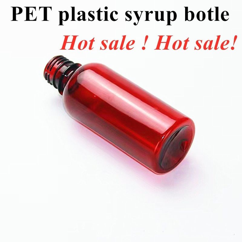 100 ml 120 ml Bouteille de sirop pour la toux Liquide oral Bouteille en plastique PET vide Bouteille en plastique de sirop pour la toux ambre ronde