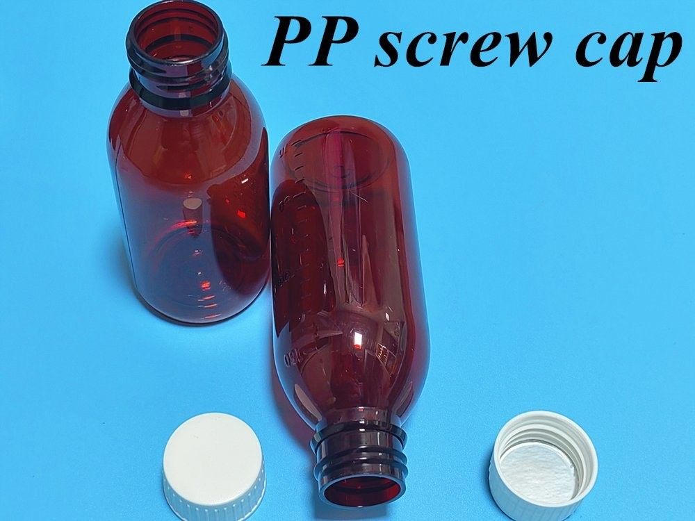 100 ml 120 ml 150 ml DIN28 plastique PET brun bouteille de liquide oral Ambre Médecine sirop de toux Bouteille pour bouchon de câble
