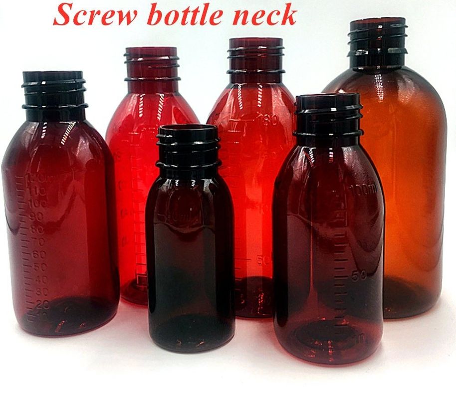 Bouteilles brunes de sirop pour animaux de compagnie de 100 ml et 120 ml avec capuchon à vis CRC pour liquide oral