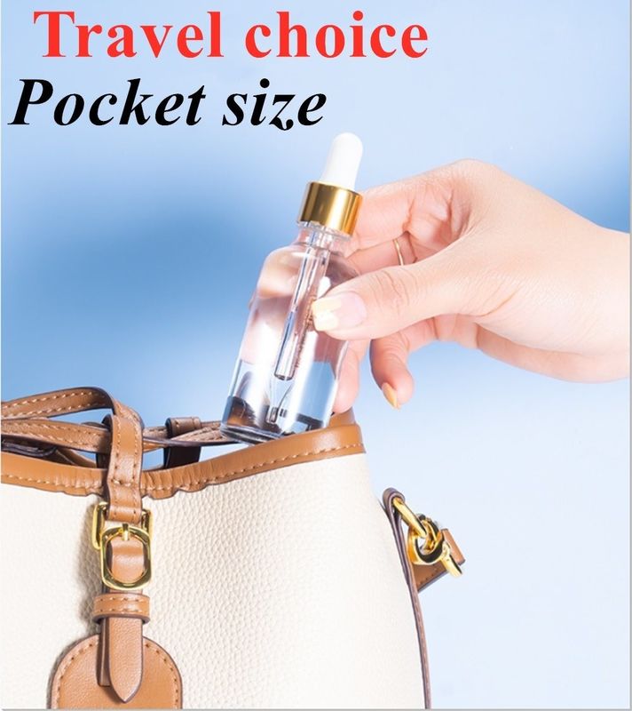 5 ml 20 ml 30 ml 50 ml rondes vides Serum de verre glacé blanc huile capillaire bouteille d' huile de barbe huile essentielle huile de verre gouttière bouteille