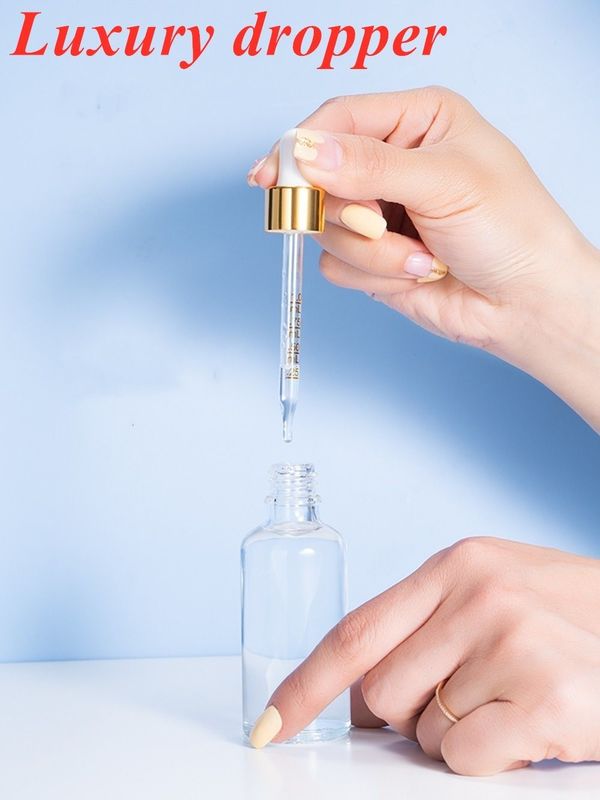10 ml 20 ml 30 ml vide rond blanc glacé bouteille d' huile essentielle pour les soins capillaires sérum cosmétique Utilisation avec gouttelette