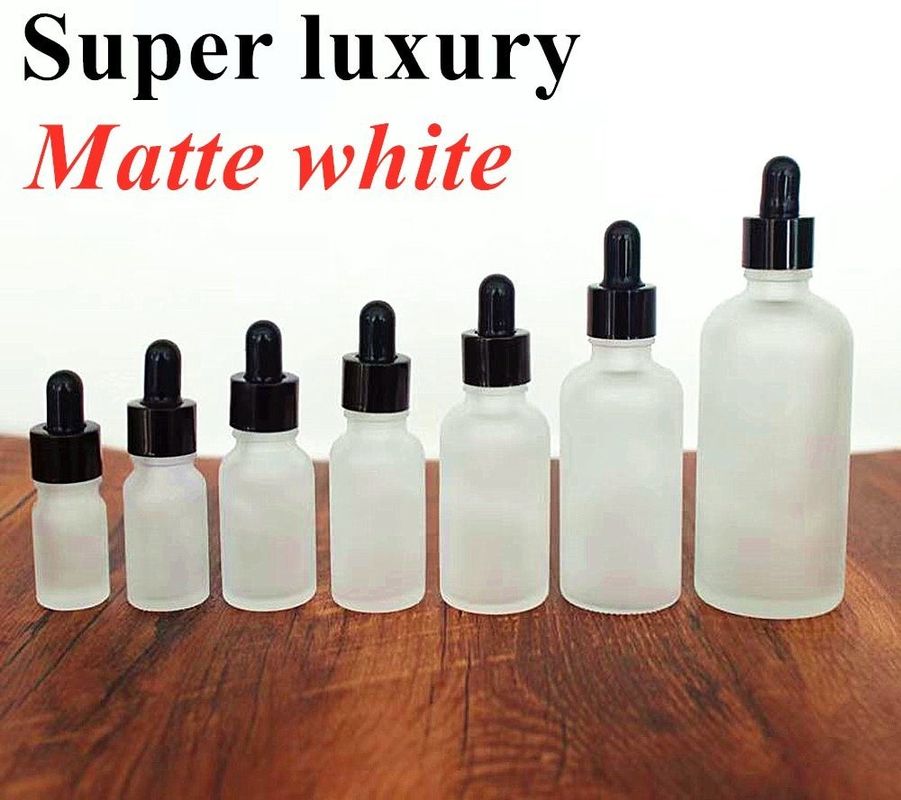 Luxe 15ml 20ml 30ml 50ml Huile essentielle vide Huile essentielle blanche mate Glacée ambre