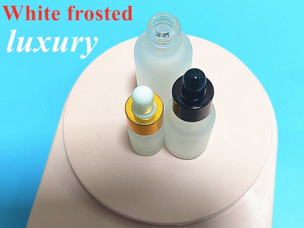 1 oz 2 oz 5 ml 10 ml 20 ml 30 ml 50 ml 100 ml Bouteille gouttelette en verre noir glacé blanc pour Esse