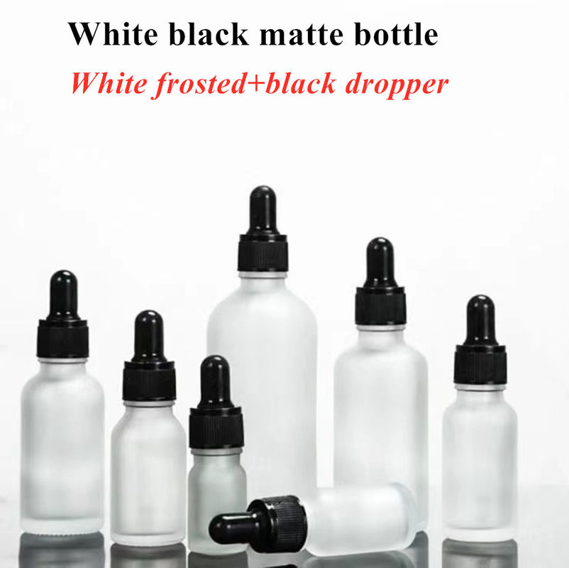 1 oz 2 oz 5 ml 10 ml 15 ml 20 ml 30 ml 50 ml Serum de soins de la peau à l' huile essentielle vide Pour le visage et l' utilisation à la main Bouteille de gouttelette en verre glacé blanc