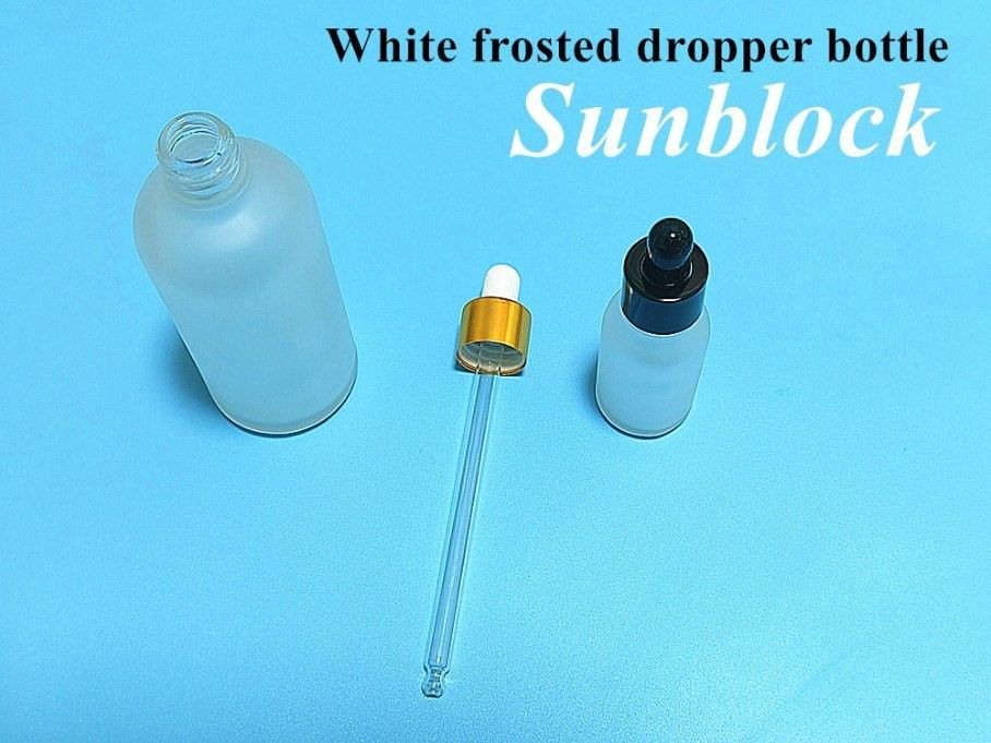 5 ml 10 ml 15 ml 20 ml 30 ml 50 ml cosmétique rond vide Bouteille d' huile essentielle Blanc glacé Bouteille en verre avec pipette en verre