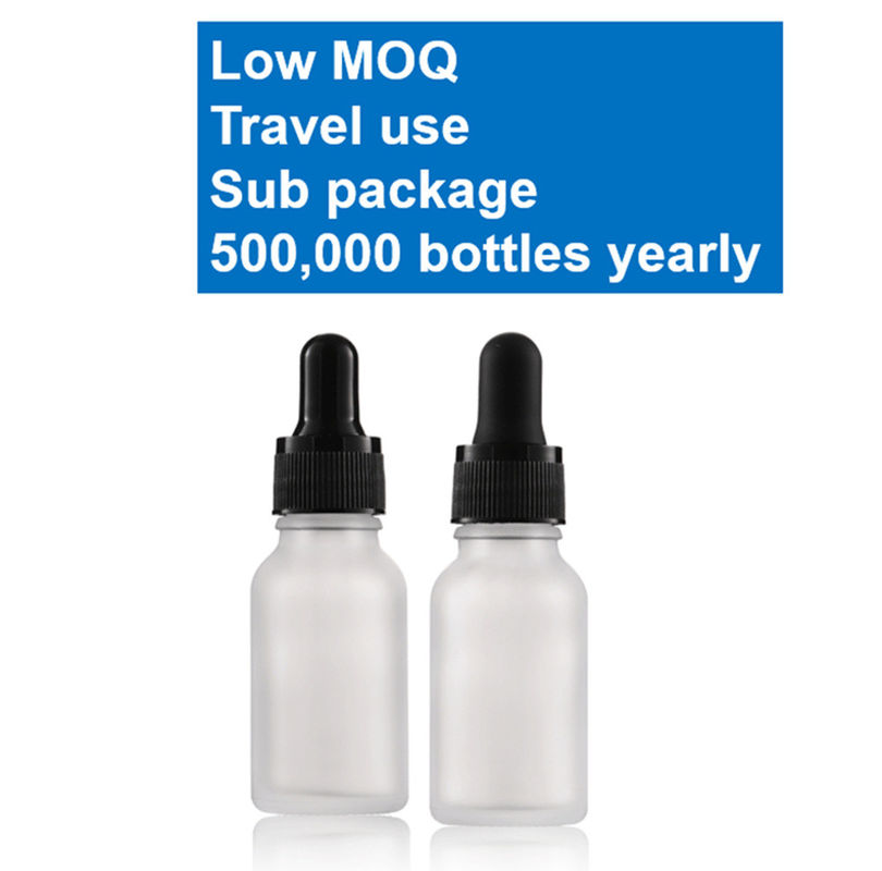Luxe 1oz 2oz 10ml 15ml 20ml 30ml 50ml Serum rond vide pour soins de la peau Huile essentielle pour les yeux Bouteille de gouttelette en verre glacé blanc
