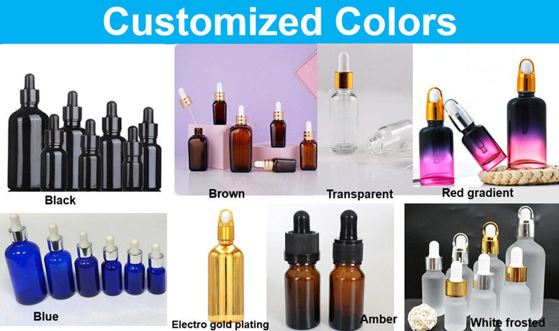 Bouteille de sérum en verre violet foncé de 5 ml, 10 ml, 15 ml et 30 ml pour les soins de la peau, emballage cosmétique, gouttière en verre, bouteille avec bouchon de pipette