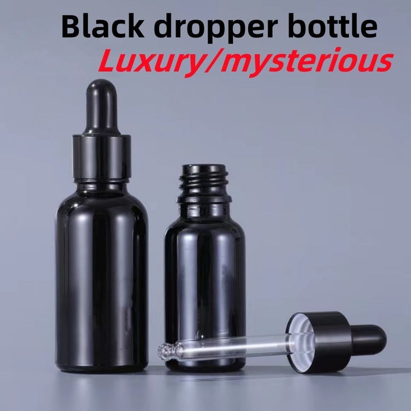 5 ml 10 ml 15 ml 20 ml 30 ml 50 ml 100 ml Bouteille d' huile essentielle noire Bouteille gouttelette en verre