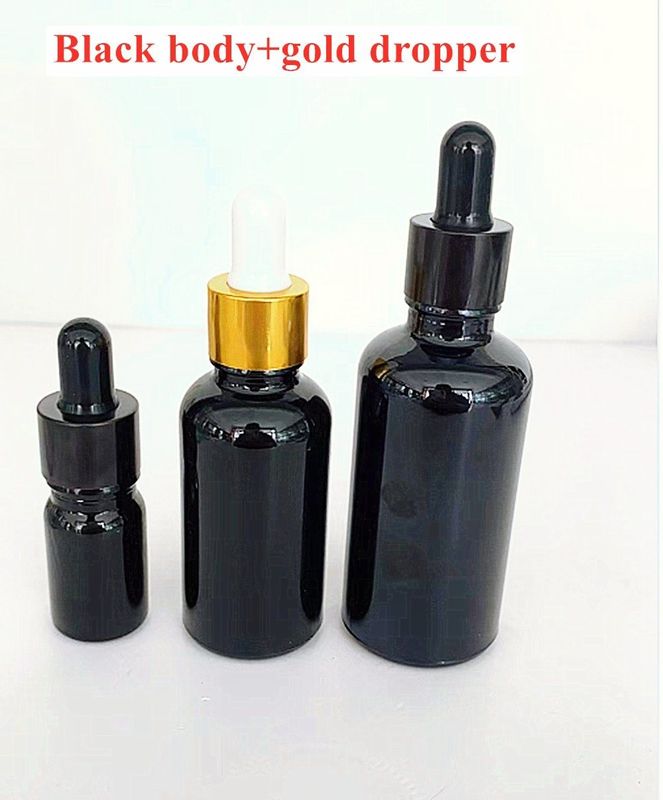 10 ml 15 ml 20 ml 30 ml 50 ml 100 ml huile essentielle noire brillante bouteille gouttelette en verre cosmétique
