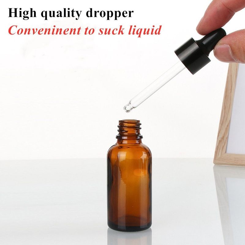 Emballage de l' huile essentielle 1OZ 2OZ 20ml 30ml 50ml sérum d' huile essentielle ambre Bouteille goutteuse en verre avec bouchon à l' épreuve des enfants