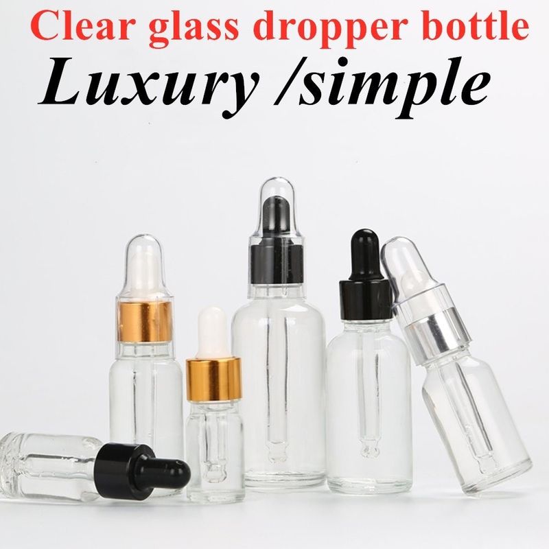 15 ml 20 ml 50 ml 100 ml de luxe vide clair transparent sérum capillaire huile essentielle gouttelette en verre pour les soins de la peau