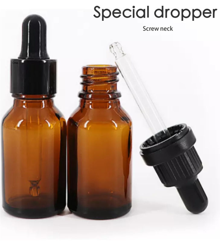 Serum de maquillage de luxe personnalisé pour les soins de la peau Utilisez de l' ambre brun vide goutteilleuse d' huile essentielle avec pipette