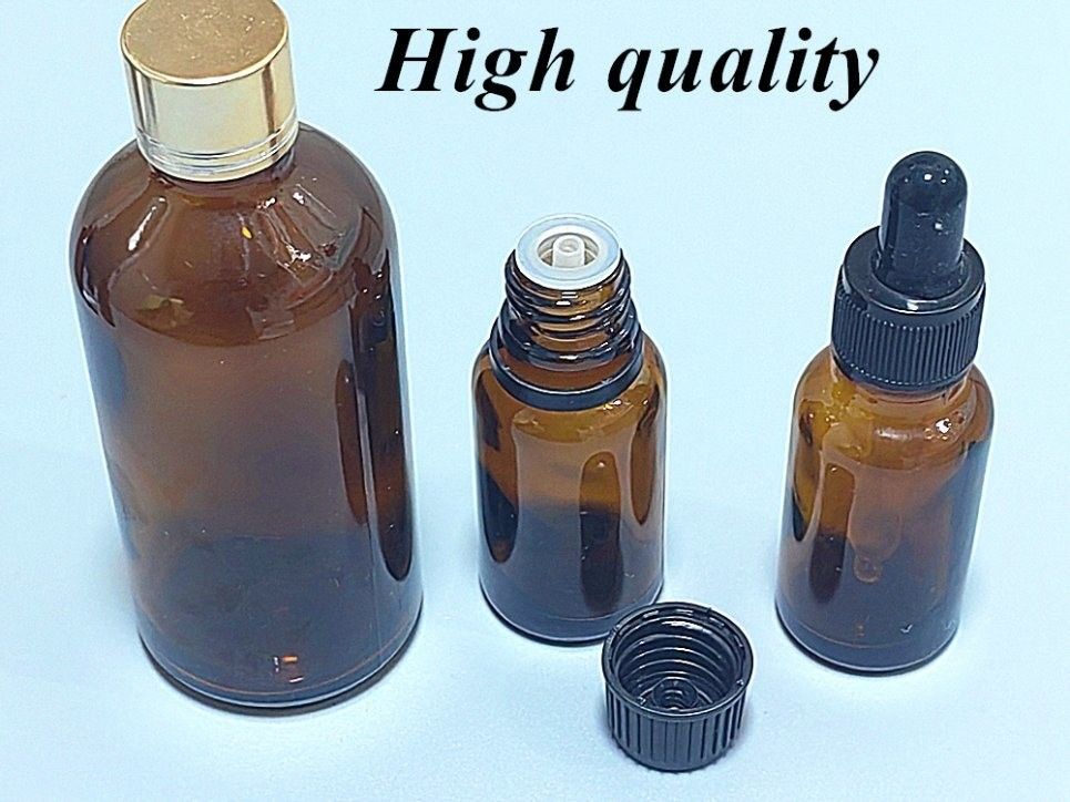 30 ml 50 ml 60 ml 100 ml Huile capillaire Huile sérum barbe Amber Brown huile essentielle vide ronde Bouteille gouttelette en verre