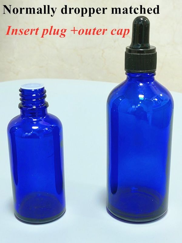 20 ml 30 ml de sérum d' huile essentielle emballage cosmétique pour soins de la peau bouteille Cobal bleu verre goutte à goutte Bouteille avec goutte à goutte