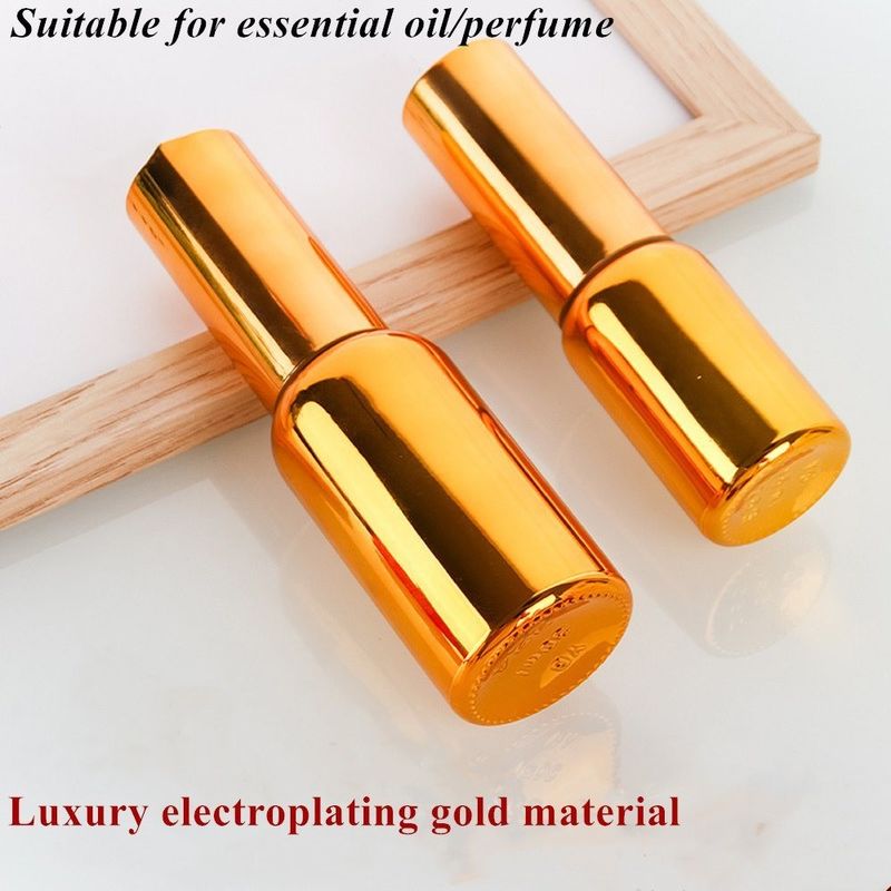 Luxe Brillant 30 ml 50 ml 60 ml Électroplate d'or UV sérum verre doré huile essentielle bouteille gouttelette en verre avec tête de pulvérisation