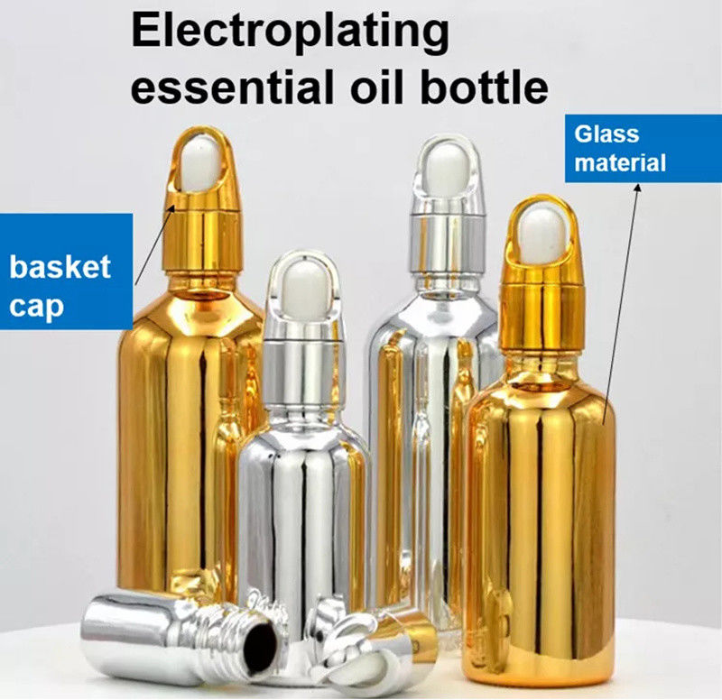 Produit cosmétique de luxe de haute qualité 10ml 20ml 30ml 50ml Éctrolytique d'or huiles essentielles sérum bouteille gouttelette en verre